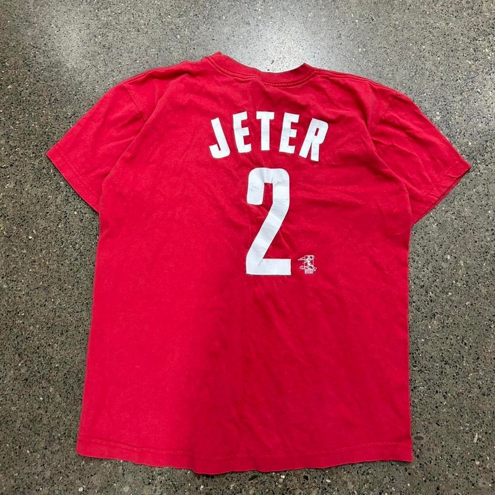 Vintage 90s - 2000 Derek Jeter MLB Double Sided T-Shirt (Size Large)